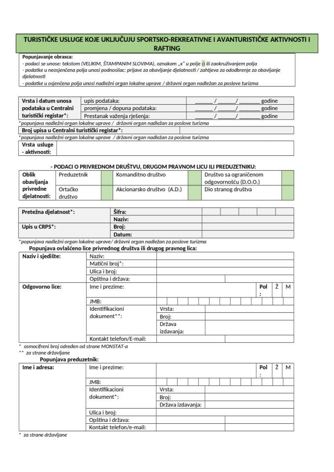 Sportsko rekreativne aktivnosti i rafting