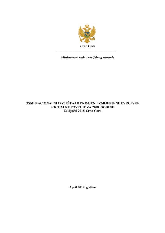 Osmi nacionalni izvještaj o primjeni izmijenjene Evropske socijalne povelje za 2018. godinu (bez rasprave)
