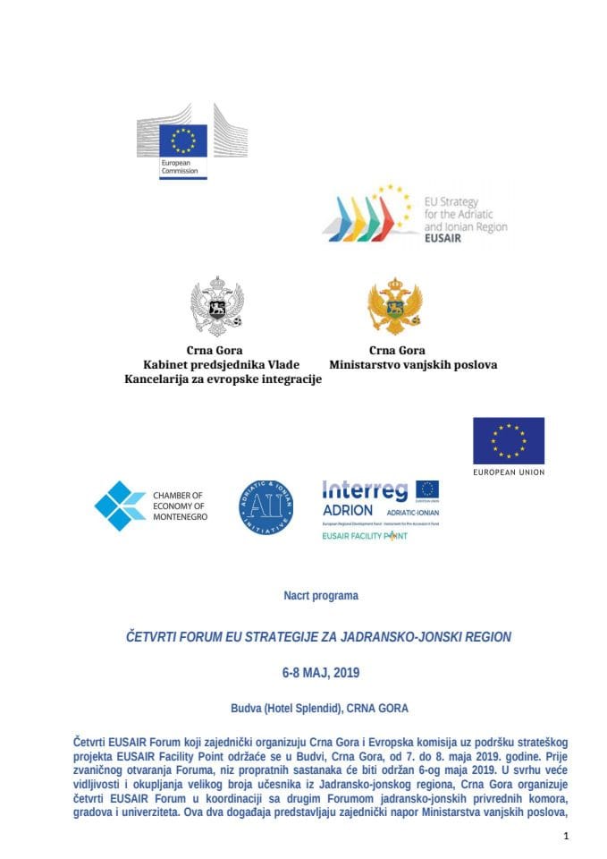 EUSAIR Forum Budva 2019_agenda