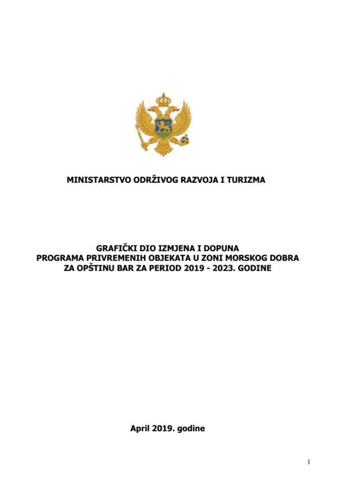 Opština Bar Grafički dio Izmjena i dopuna Programa privremenih objekata u zoni morskog dobra za period 2019 - 2023. godine