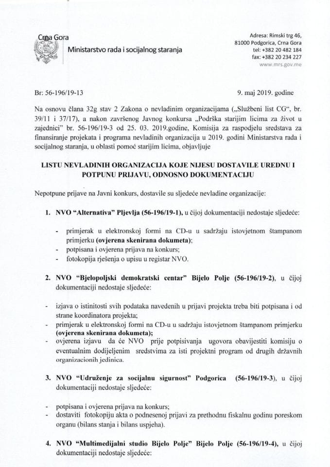 Lista NVO-pomoc starijim licima