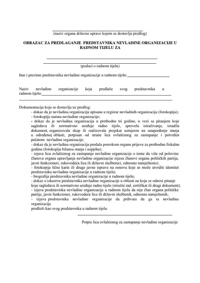 Obrazac za predlaganje kandidata