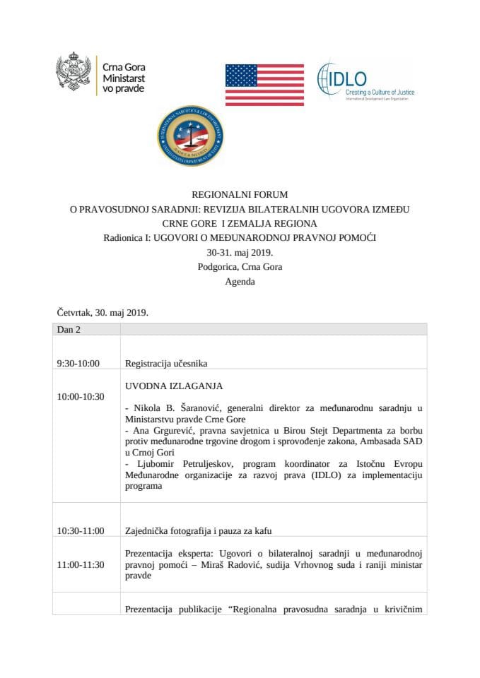 agenda - Regionalni forum o pravosudnoj saradnji