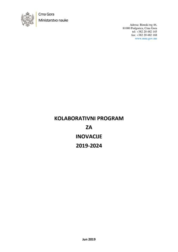 KOLABORATIVNI PROGRAM ZA INOVACIJE 2019-2024