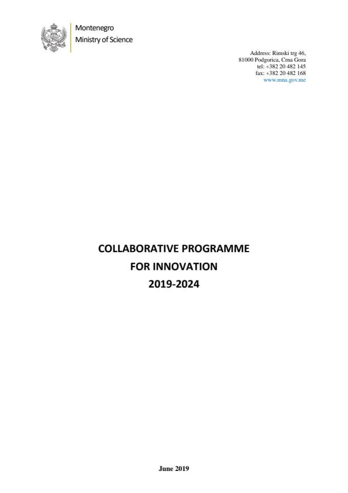 COLLABORATIVE PROGRAMME FOR INNOVATION 2019-2024