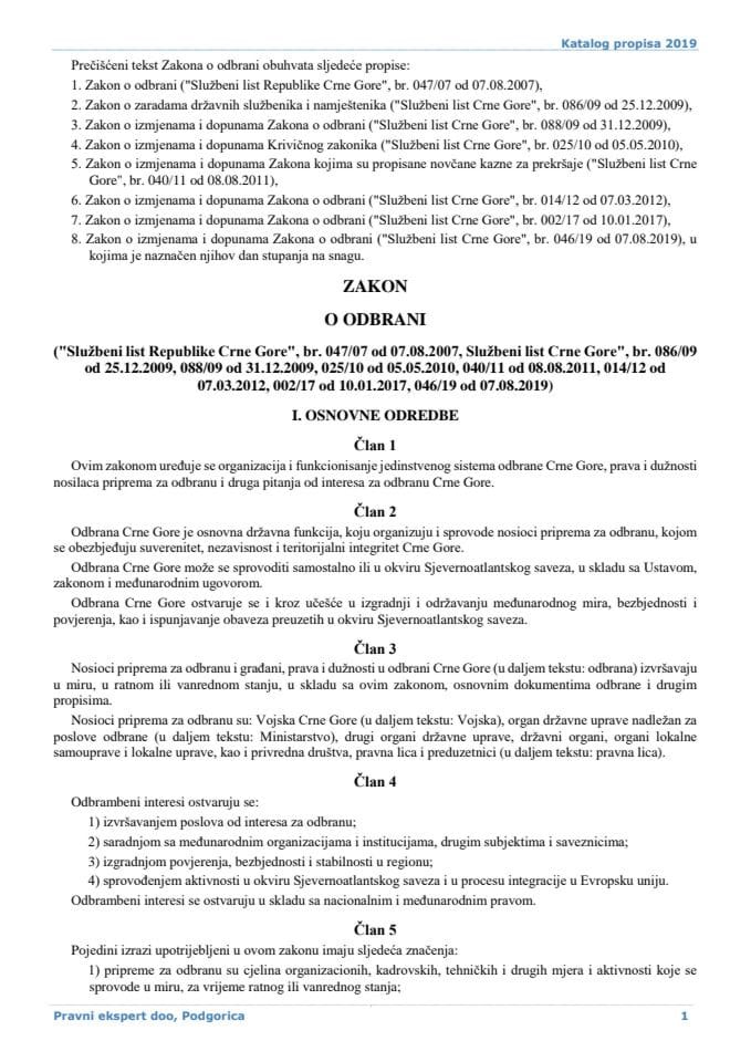 Zakon o odbrani