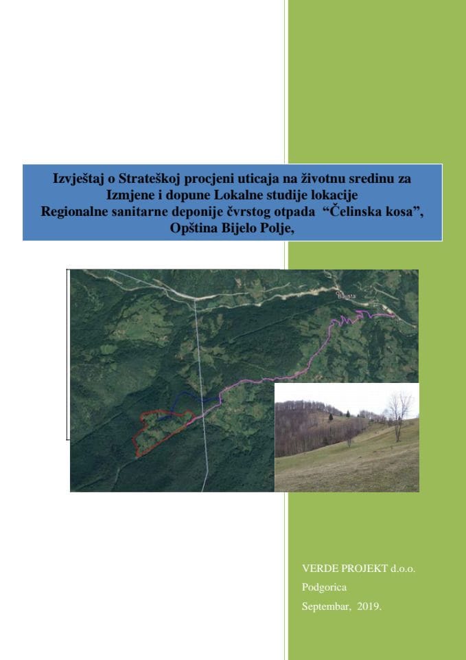 Nacrt Izvještaja o strateškoj procjeni uticaja na životnu sredinu