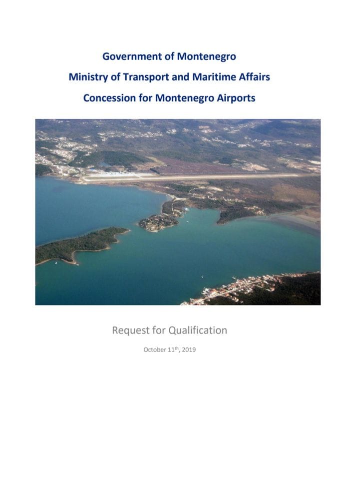 Request for Qualification for the Concession of Montenegro Airports
