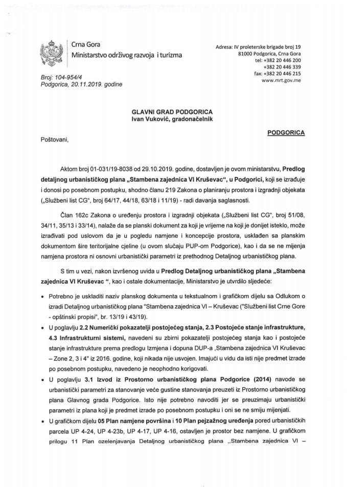 104-954_4 Predlog DUP-a Stambena zajednica VI Kruševac, Glavni grad Podgorica