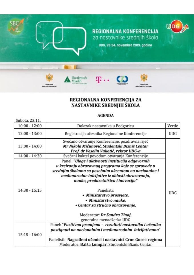 REGIONALNA KONFERENCIJA AGENDA