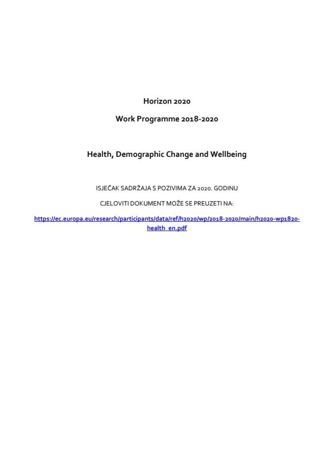 Health, Demographic Change and Wellbeing