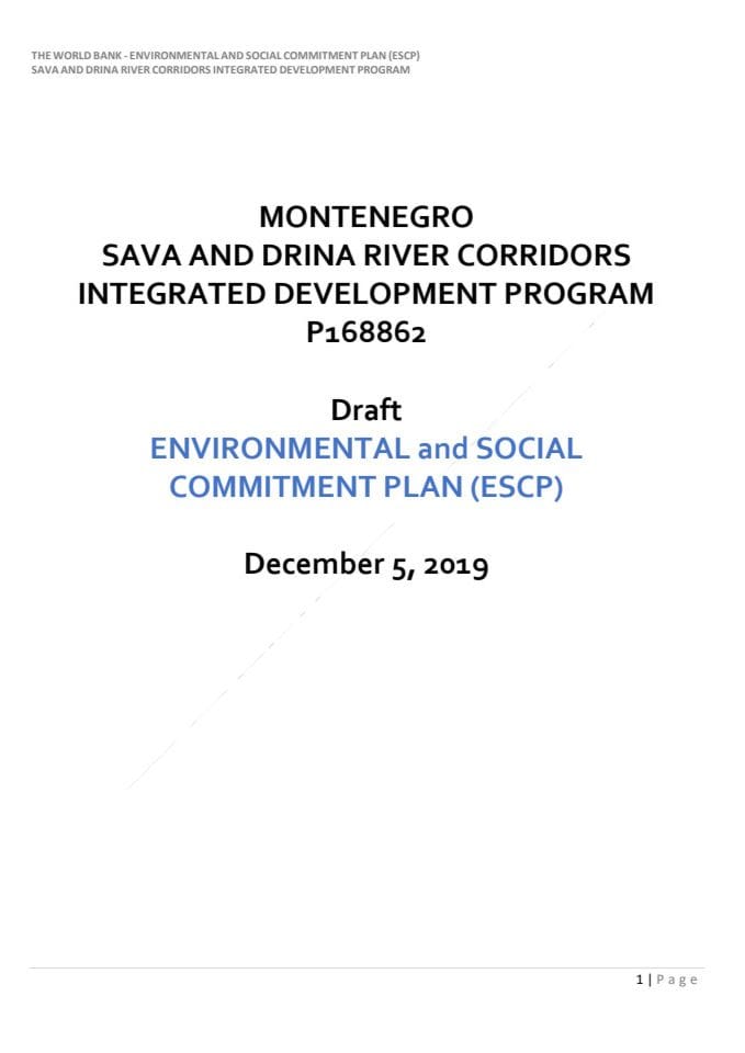 Sava Drina ESCP for MNE draft for disclosure 5 dec 2019