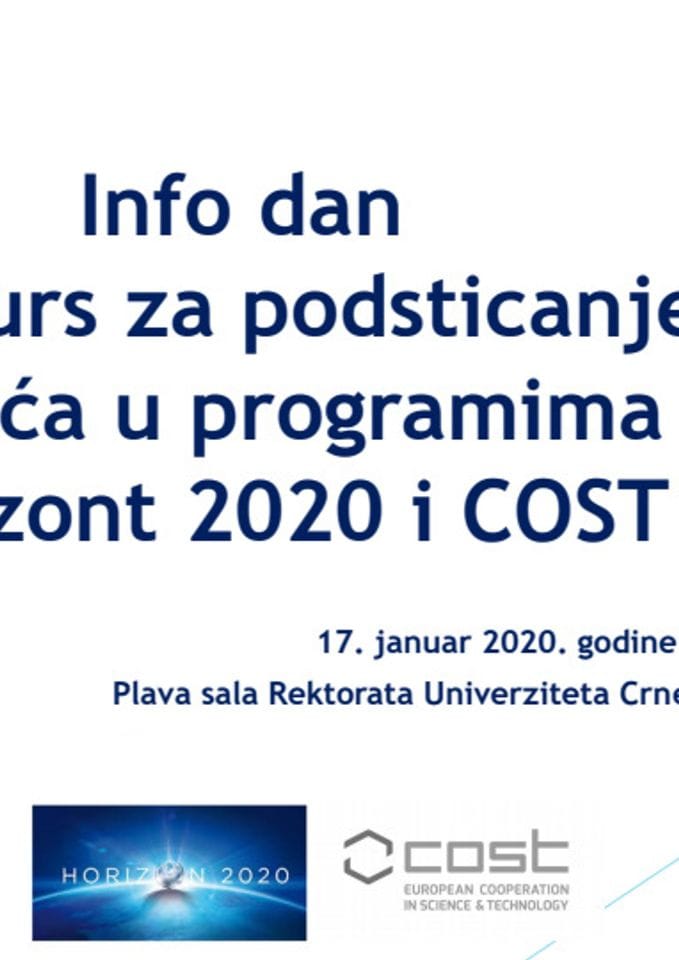 Konkurs za podsticanje učešća u programima H2020 i COST_M.Milonjić