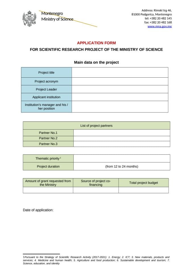 2. Application Form