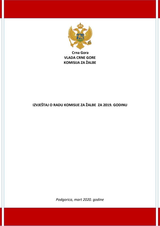 Izvještaj o radu Komisije za žalbe za 2019. godinu
