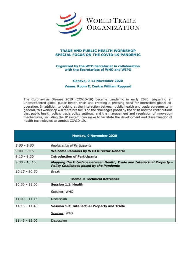 Draft Programme Trade & Public Health-1