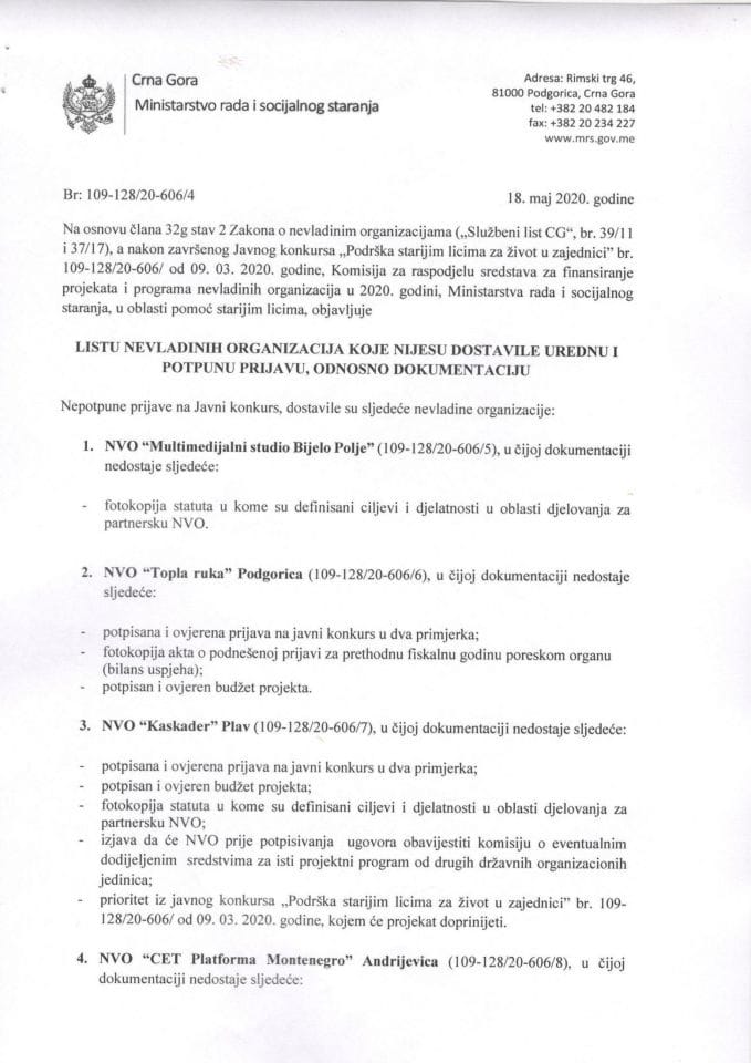 Lista - podrška starijim licima