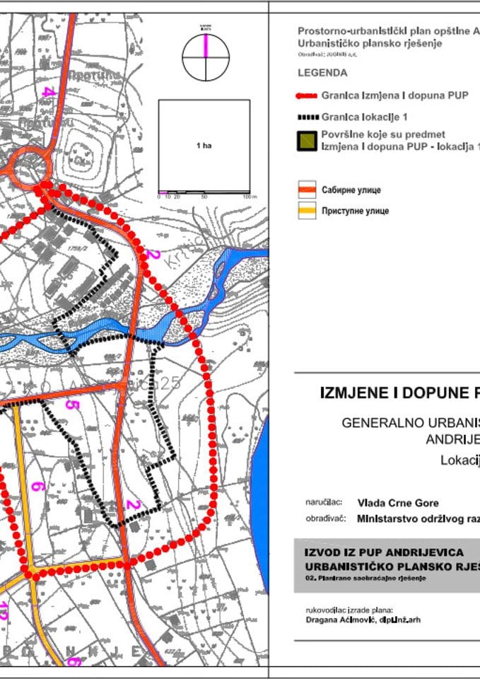 Planirana saobraćajna infrastruktura Nacrt Izmjene i dopune Prostorno-urbanističkog plana opštine Andrijevica