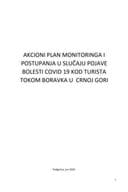 Akcioni plan monitoringa i postupanja u slučaju pojave bolesti COVID 19 kod turista tokom boravka u  Crnoj Gori