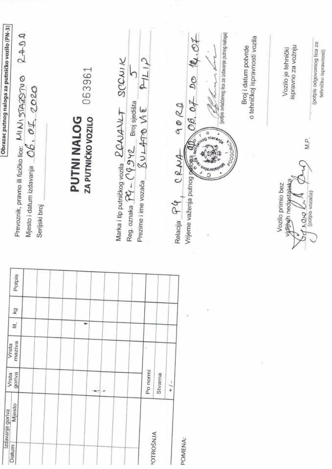 Putni nalozi 06-13.07.2020