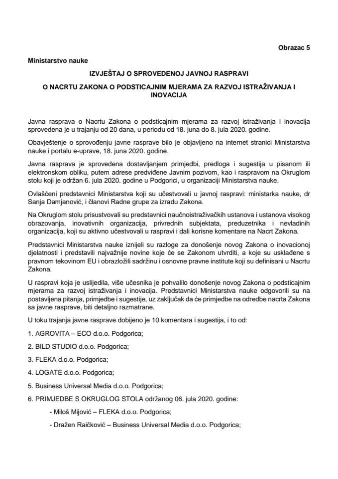 Obrazac 5 sa javne rasprave