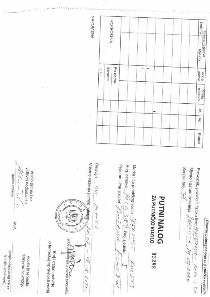 Putni nalozi 27.07 - 02-08