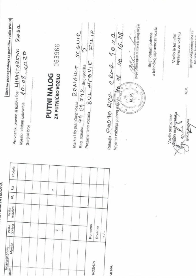 Putni nalozi 10 -16.08