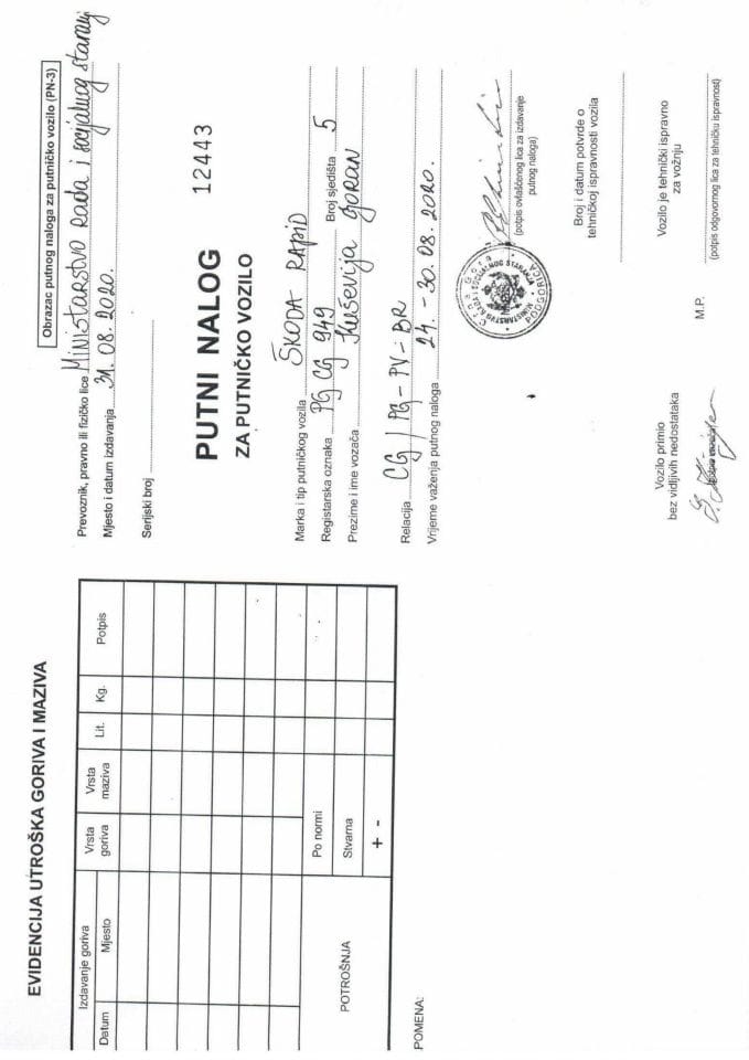 Putni nalozi 24-30.08