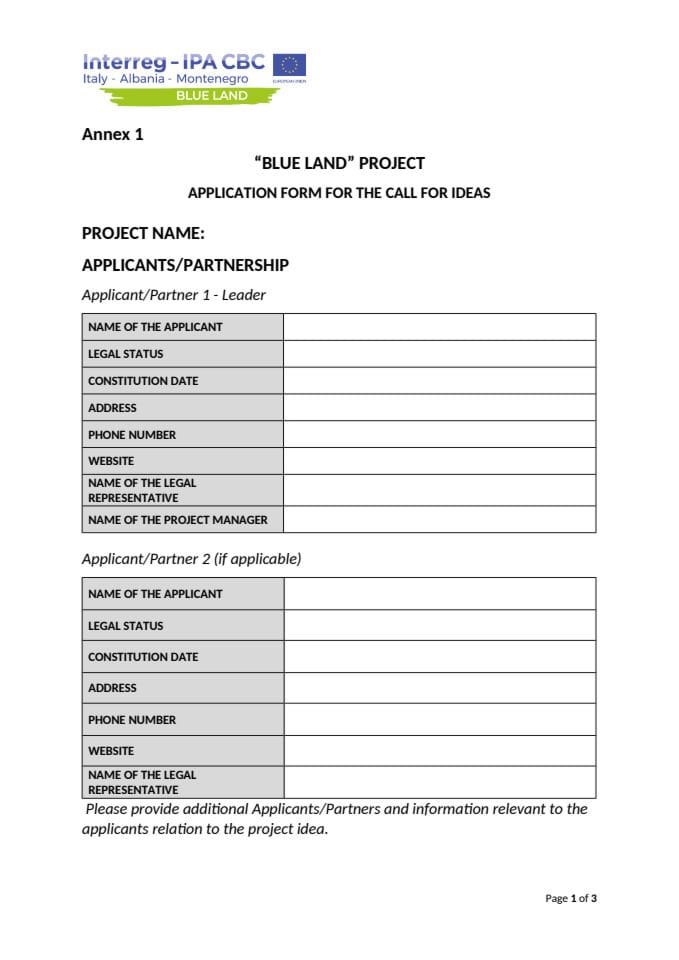 02 Annex 1 APPLICATION FORM