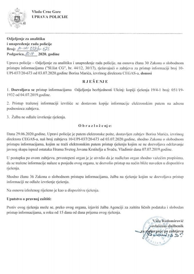 Rjesenje - 10-UPI-037-20-673