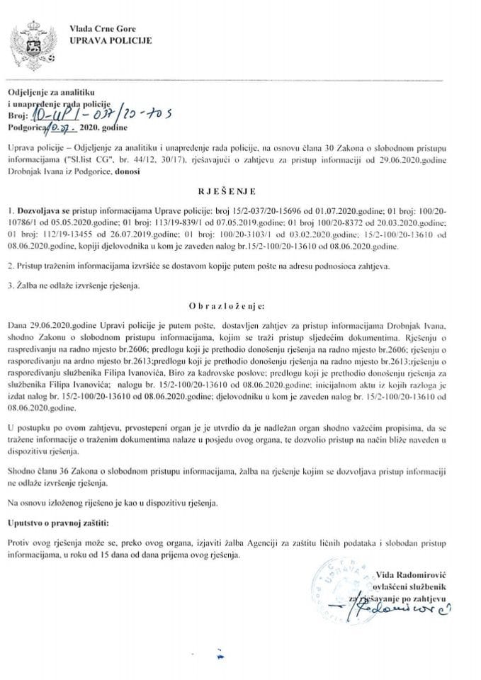 Rjesenje 10-UPI-037-20-705