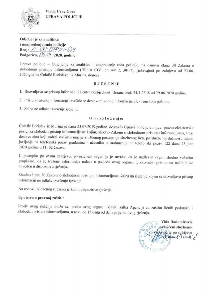 Rjesenje - 10-UPI-037-20-679