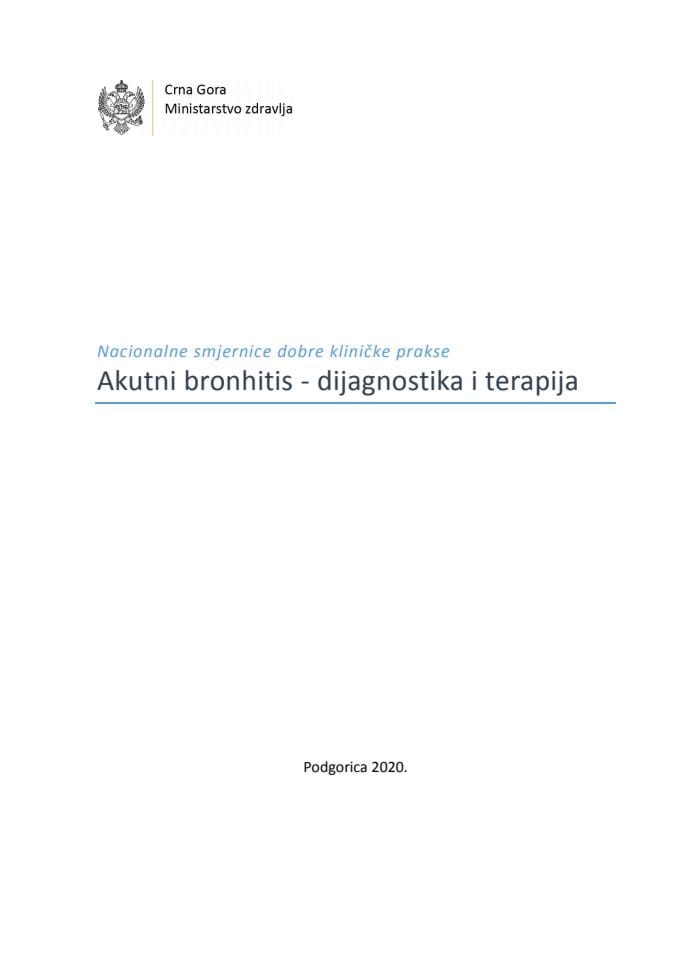 Akutni bronhitis - dijagnostika i terapija