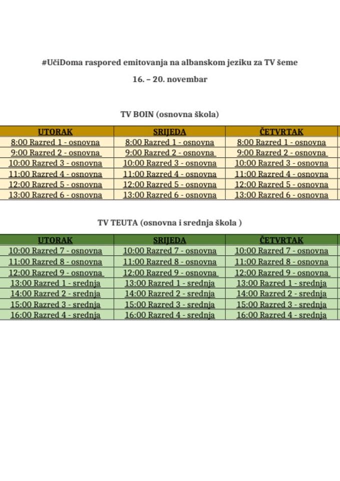 emitovanje boin teuta 8. sedmica