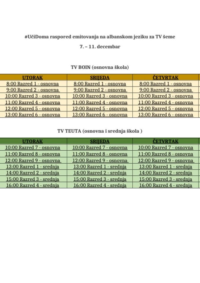 emitovanje boin teuta 11. sedmica