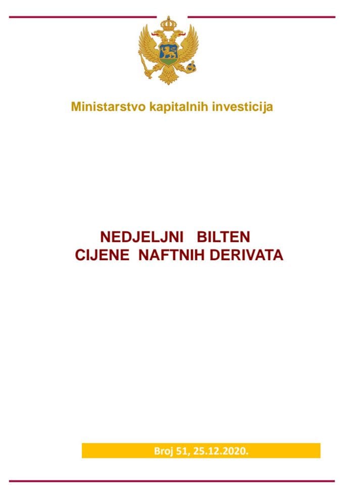 Nedjeljni bilten naftnih derivata - Broj 51 - 25.11.2020.