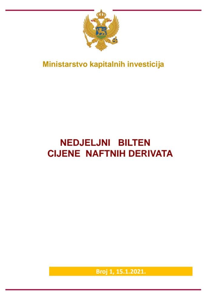 Nedjeljni bilten naftnih derivata - Broj 1