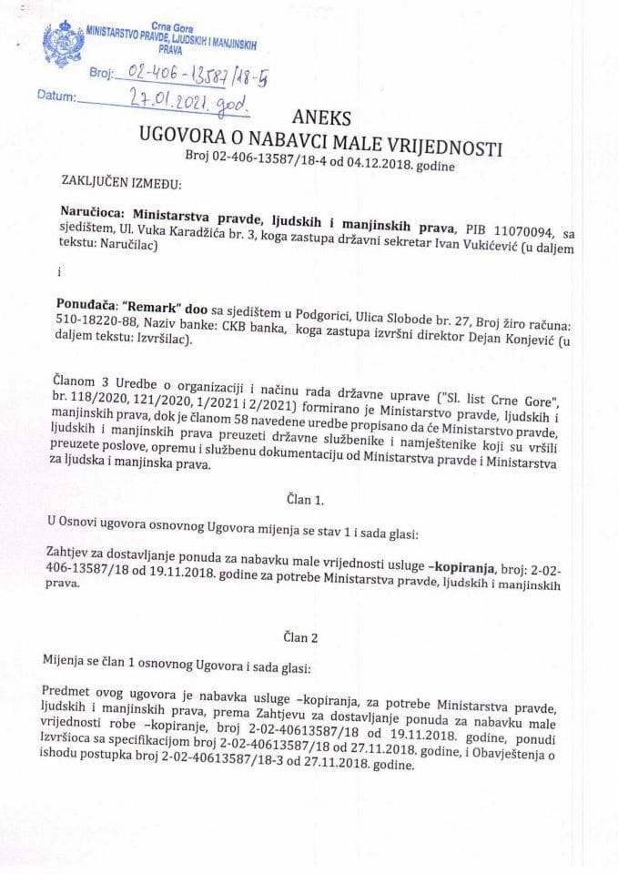 Aneks ugovora - kopiranje