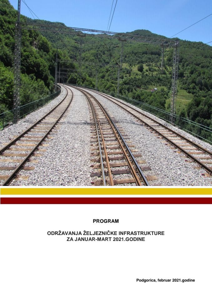 Predlog programa održavanja željezničke infrastrukture za period januar-mart 2021. godine