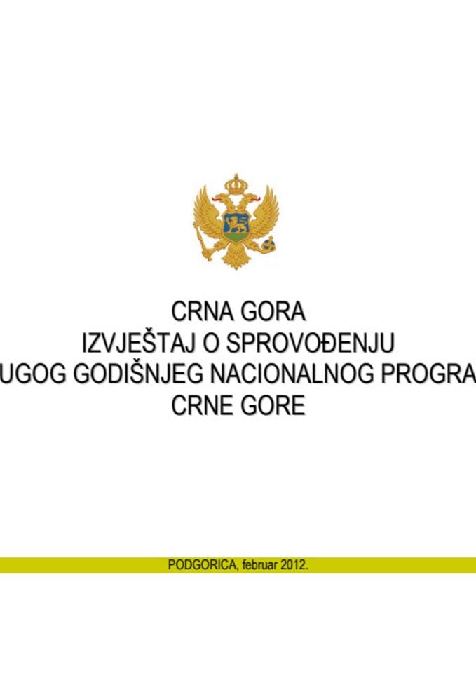 Drugi izvještaj o sprovođenju Godišnjeg nacionalnog programa Crne Gore (ANP)