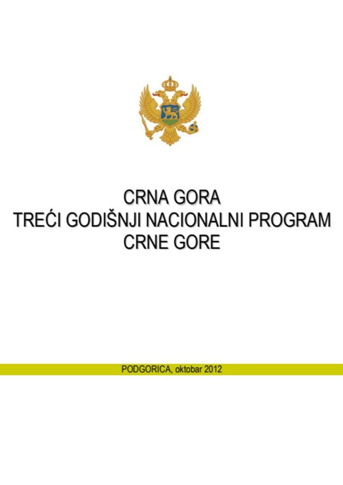 Treći godišnji nacionalni program Grne Gore u okviru MAP ciklusa (ANP)