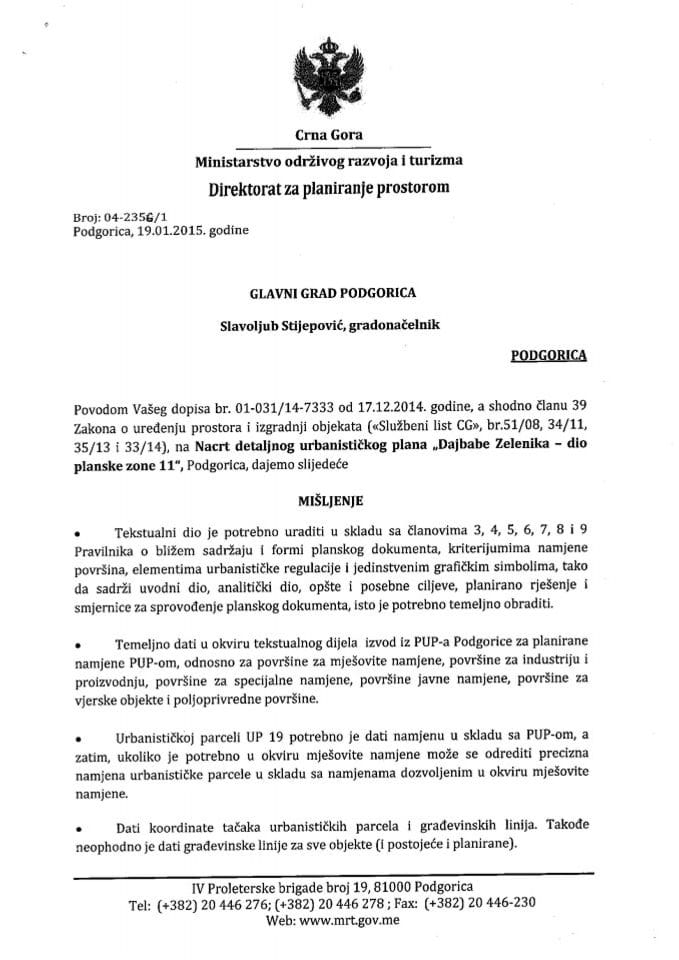 04_2356_1 Misljenje na Nacrt DUP-a Dajbabe Zelenika - dio planske zone 1.1.