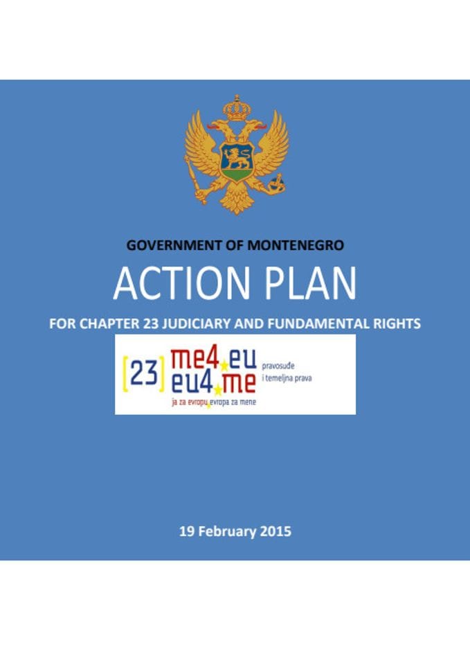 ACTION PLAN FOR CHAPTER 23 JUDICIARY AND FUNDAMENTAL RIGHTS