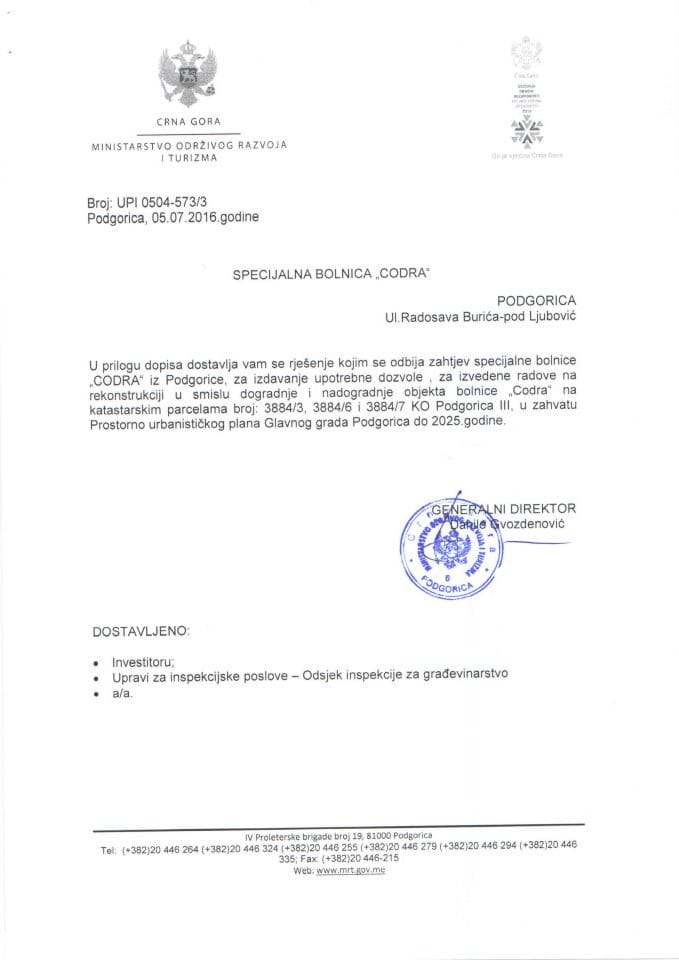 UPI 1504_573_3 Specijalna bolnica Codra