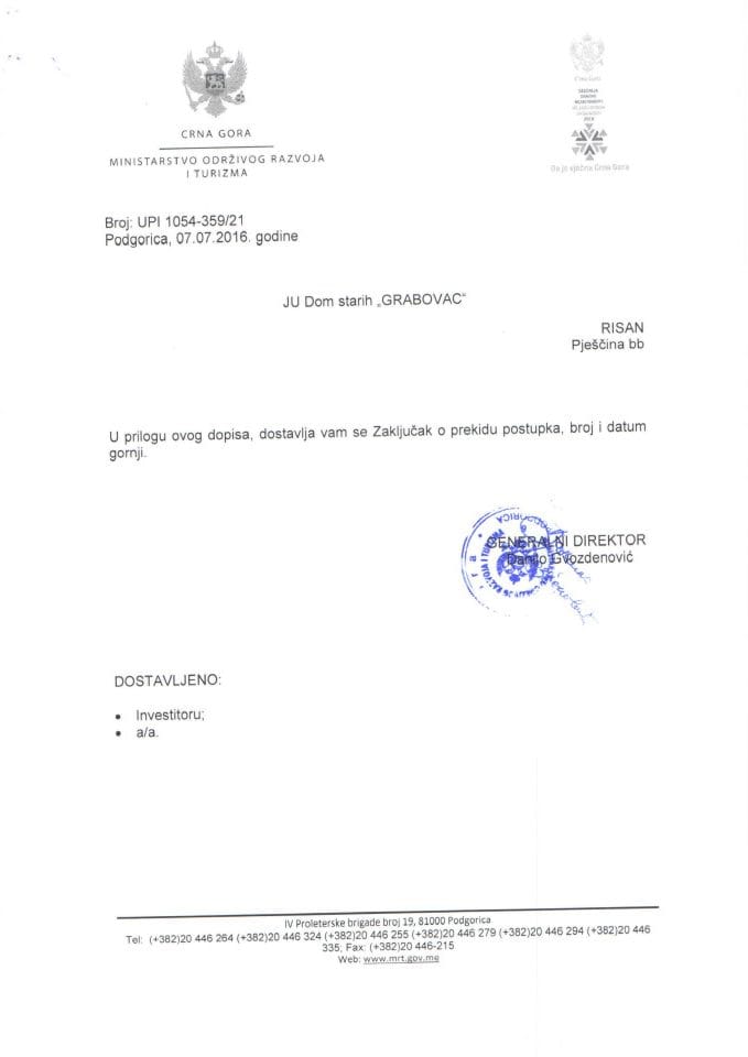 UPI 105_359_21 JU Dom starih Grabovac