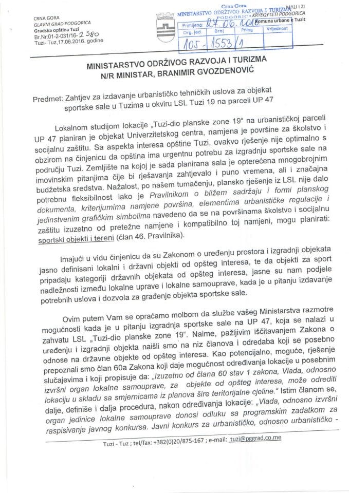 105_1553_1 Glavni grad Podgorica Gradska Opstina Tuzi