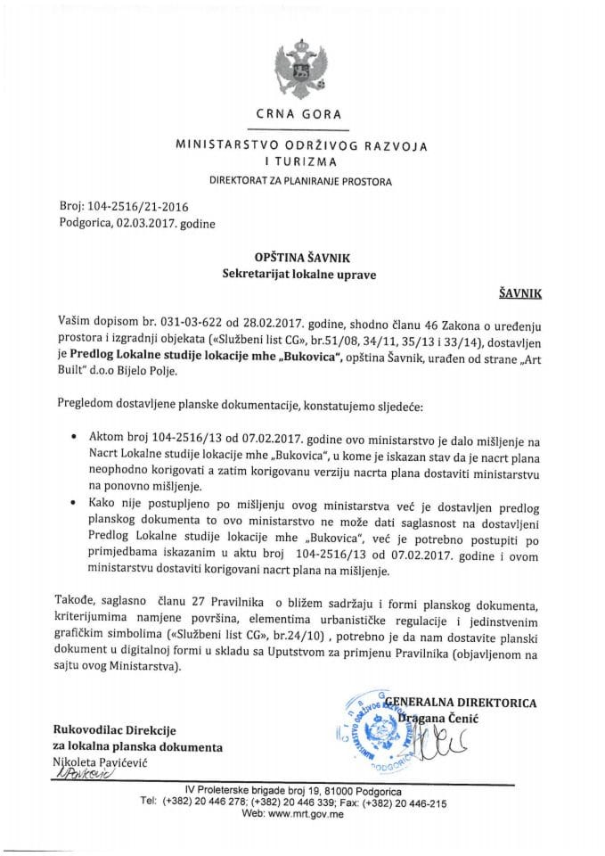 104-2516_21-2016 Predlog LSL mhe Bukovica opstina Savnik
