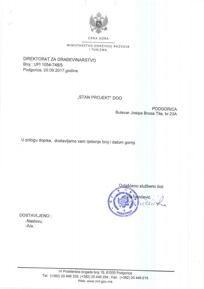 UPI 1054_748_5 Stan projekt doo