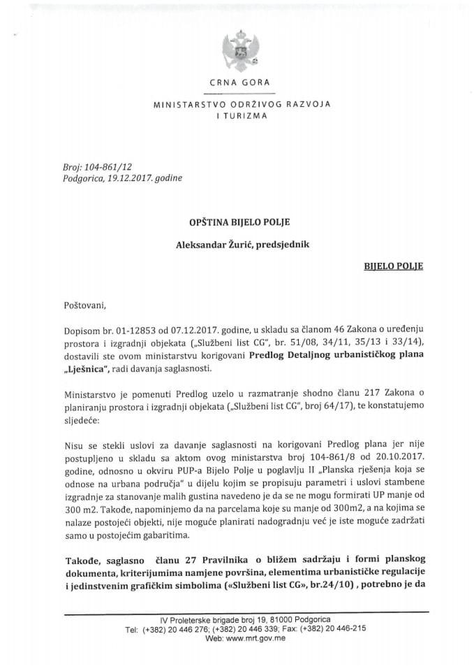 104-861_12 Korigovani Predlog DUP Lješnica, opstina Bijelo Polje