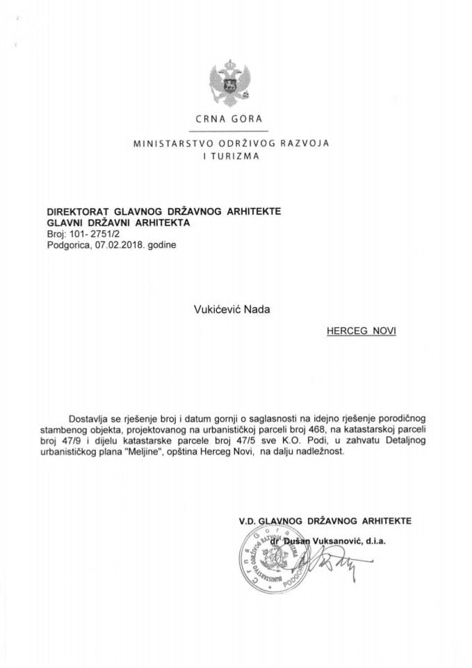 07.02.2018. Rješenje - Vukićević Nada - Herceg Novi